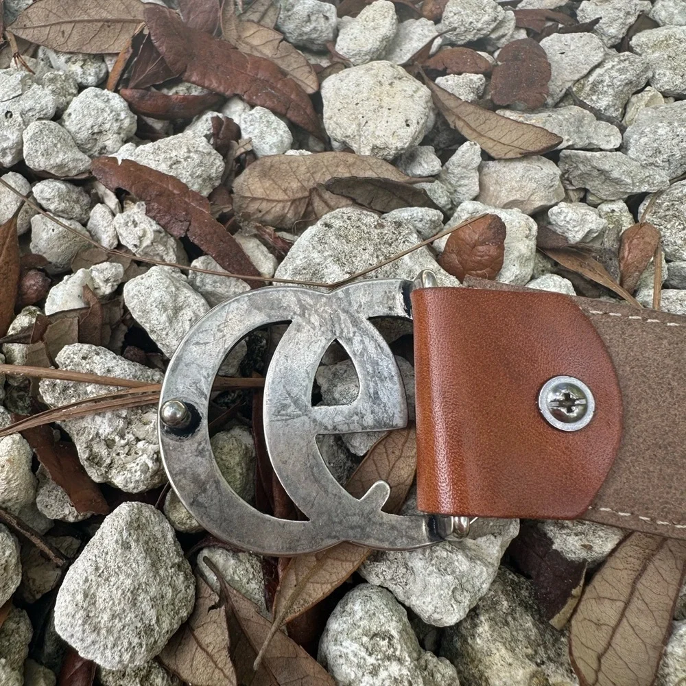 GG Gucci Emblematic Marmont Brown Leather Belt Silver Buckle L - Picture 14 of 15